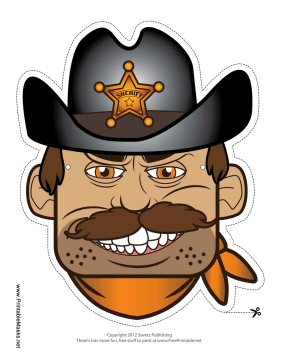 Máscaras de Sheriff Hombre para Imprimir Gratis.