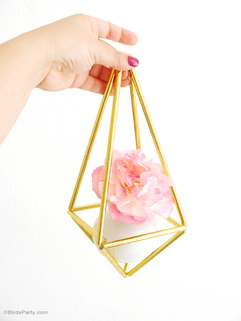 DIY Geometric Himmeli Party Decor - BirdsParty.com