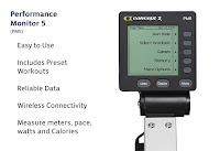 Concept2 BikeErg PM5 Monitor, image, with backlit LCD display. Time, distance, intervals & manual options. Tracks real-time data