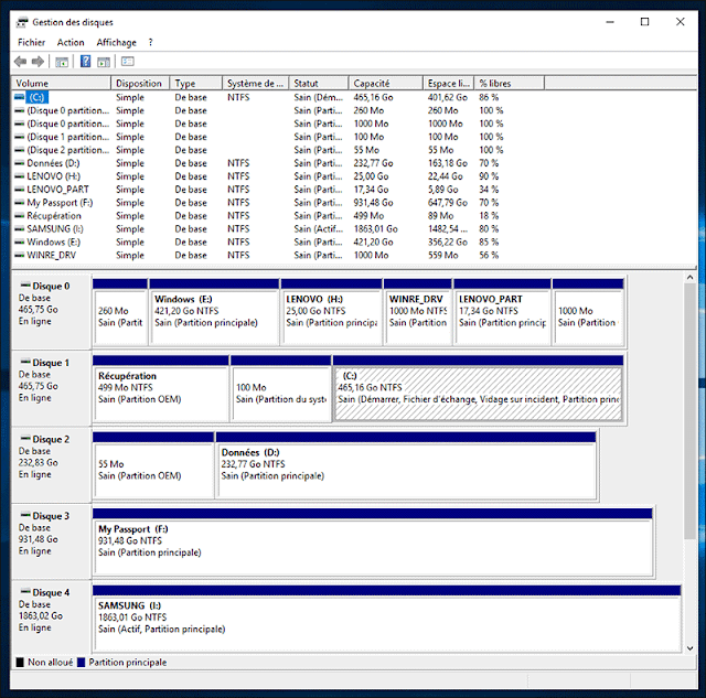  ويندوزgestion-disques-windows-10-