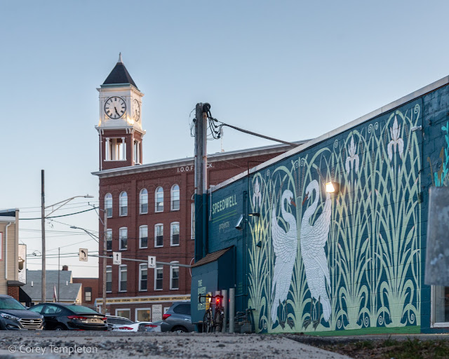 April 2021 Portland Maine Photo by Corey Templeton The mural by artists Pat Corrigan & Jenny Gardiner behind Speedwell Projects in Woodfords Corner.