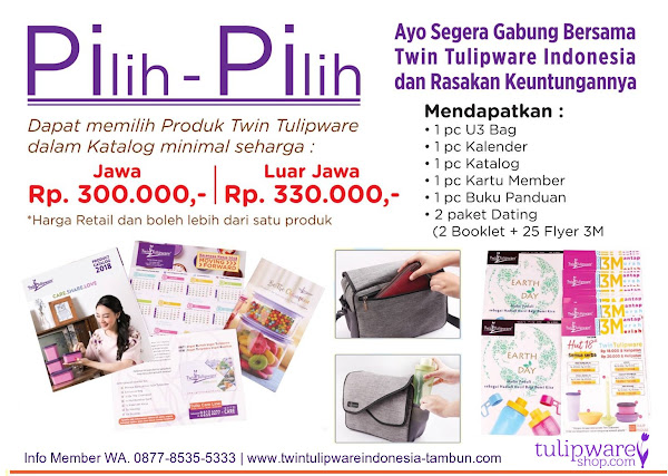 Harga Baru Paket Member Tulipware 2018, PiPi, Kitbag, Starter Kit