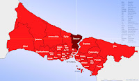 Sarıyer ilçesinin nerede olduğunu gösteren harita