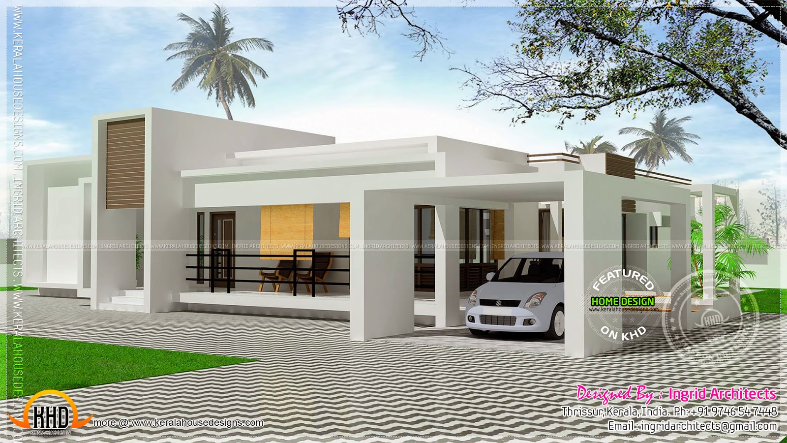 Contemporary single storied luxury home Home Kerala Plans