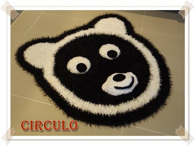 Tapete urso panda, tapete crochê bichinho, tapete ursinho Decore