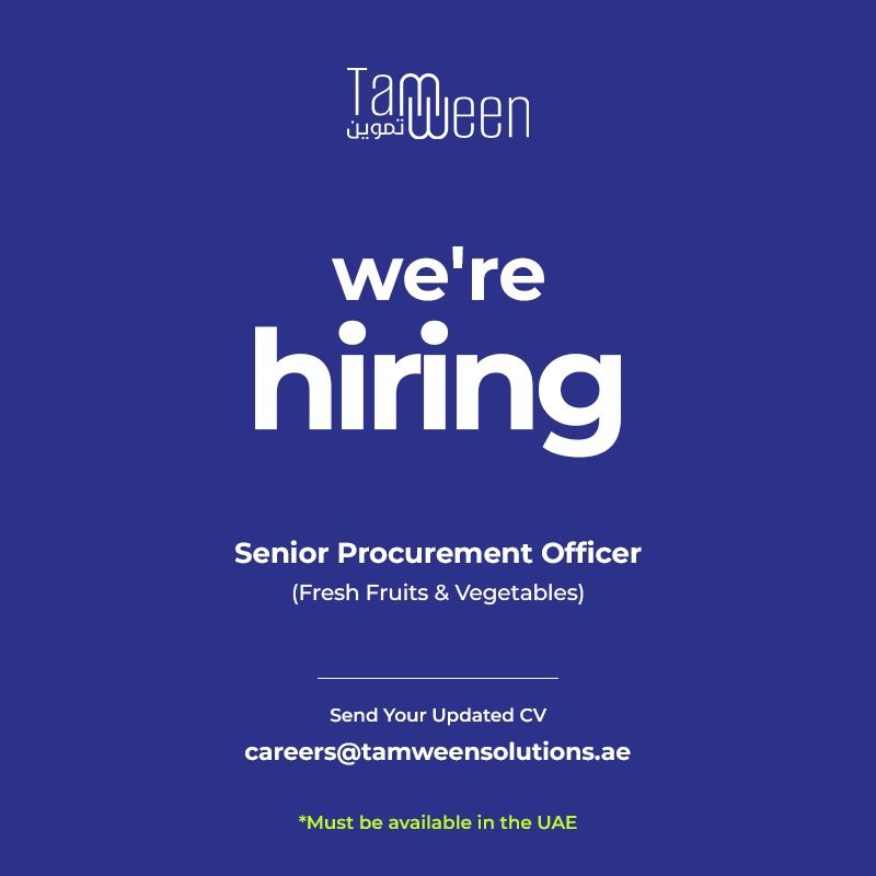 Hiring: Senior Procurement Officer | Tamween Solutions | Latest Jobs in Abu Dhabi 2025