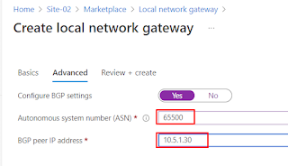 Configuring BGP Tunnel in Azure