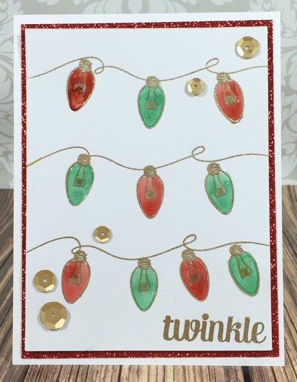 Twinkle Christmas lights card