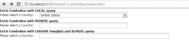 ExtJs 4 ComboBox using Java Servlet JSON object and MySQL database