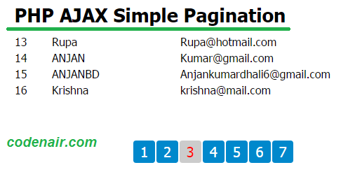 ajax pagination with php