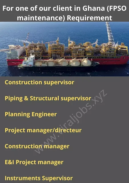 For one of our client in Ghana (FPSO maintenance) Requirement