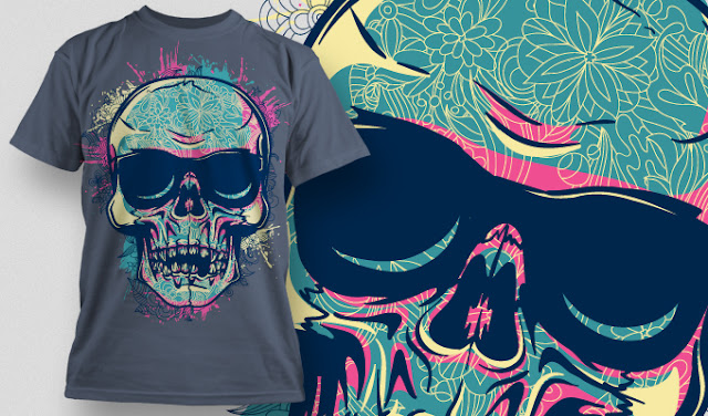 Skull Colors Desain  Kaos  CDR  File CorelDraw  Free  Download 