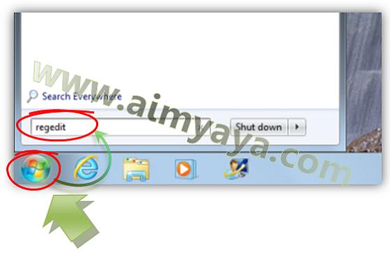  Gambar: Menjalankan Registry Editor di Windows