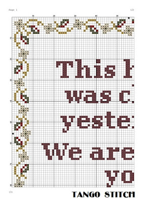 This house was clean yesterday funny quote cross stitch pattern