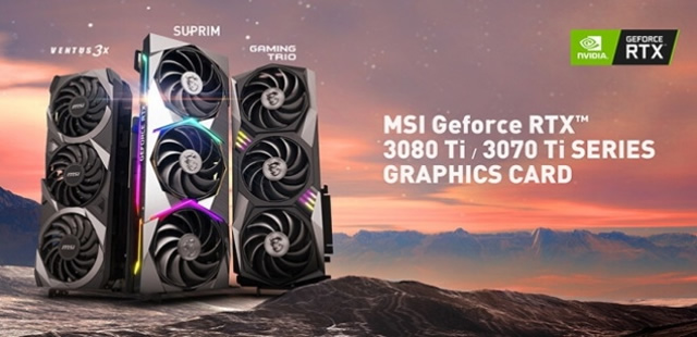 MSI has released three new series of GeForce RTX 30 Ti graphics cards