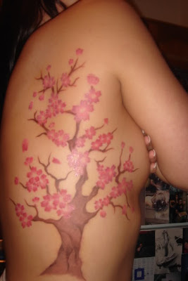 hot cherry blossom girl, cherry blossom get fucked, half naked image, naked back image, celebrity tattoo, sexy back, most wanted tattoo, sexy adult tattoo model 
