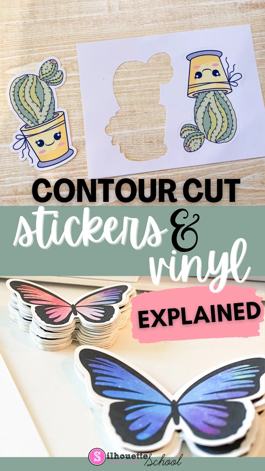silhouette 101, silhouette america blog, print and cut, contour cut lines, stickers