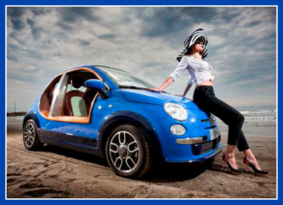 New Fiat 500 C Capri Blue by Castagna Milano