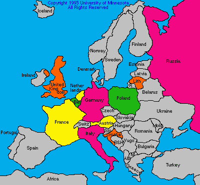 Europa Karta över Region Politiska