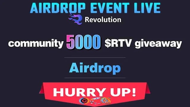 Revolution NFT Airdrop Pool of 5000 $RTV Coins Free