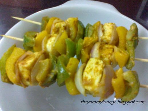 Paneer Tikka in Satay Stick recipe