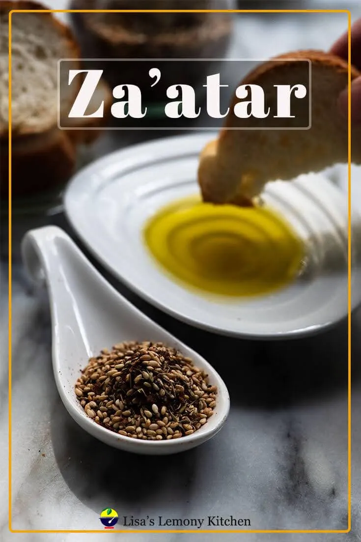 Za'atar sometimes written as Zaatar or Zahtar, is one of our favourite middle eastern spice!  Za'atar is so easy to make with ingredients that you may have in your pantry. Have za'atar with bread dip in olive oil, sprinkle on hummus or eggs,  or use as marinade or rub onto your favourite meat.