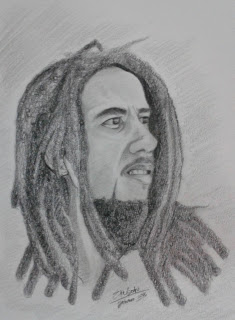 Sketsa Wajah Bob Marley