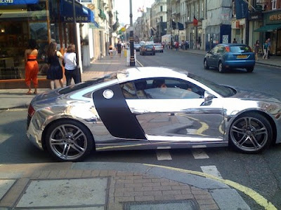 Here is the chrome Audi R8 being shown off today at the 2009 Franfurt Motor 