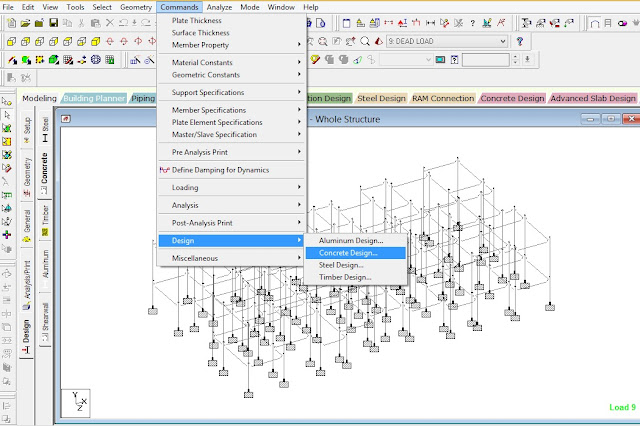 concrete design command staadpro