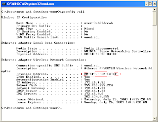 Laptop Make Adress Phisycal Address