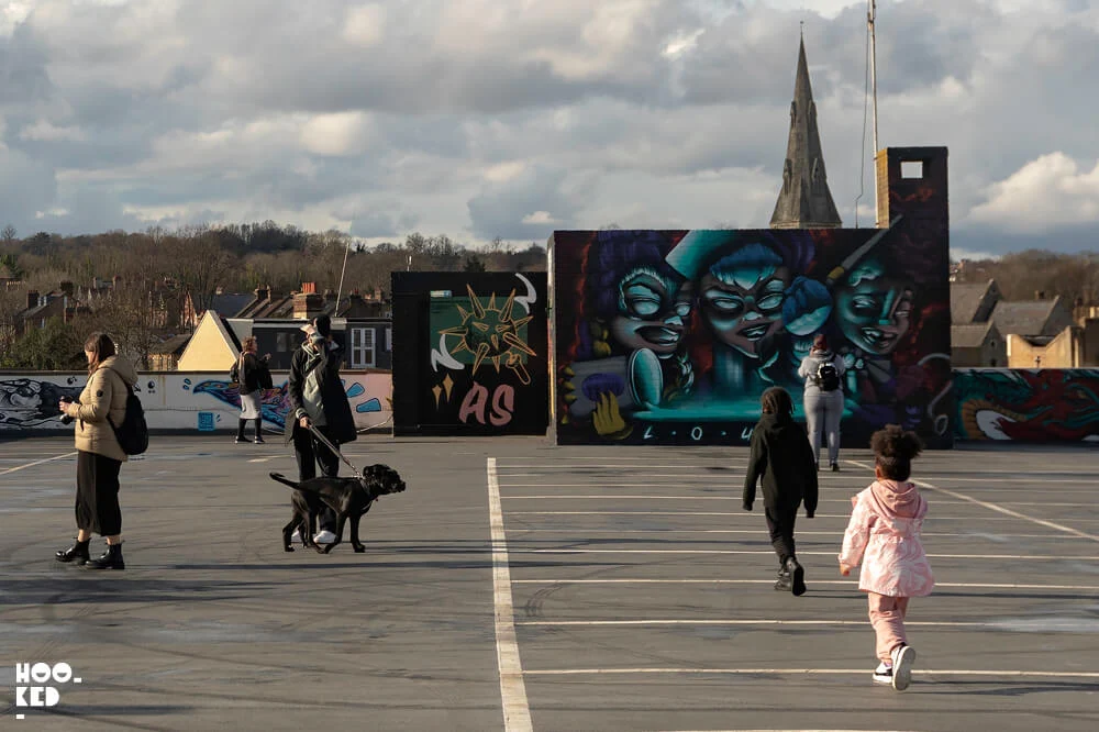 Visitors to the Penge Rooftop Gallery