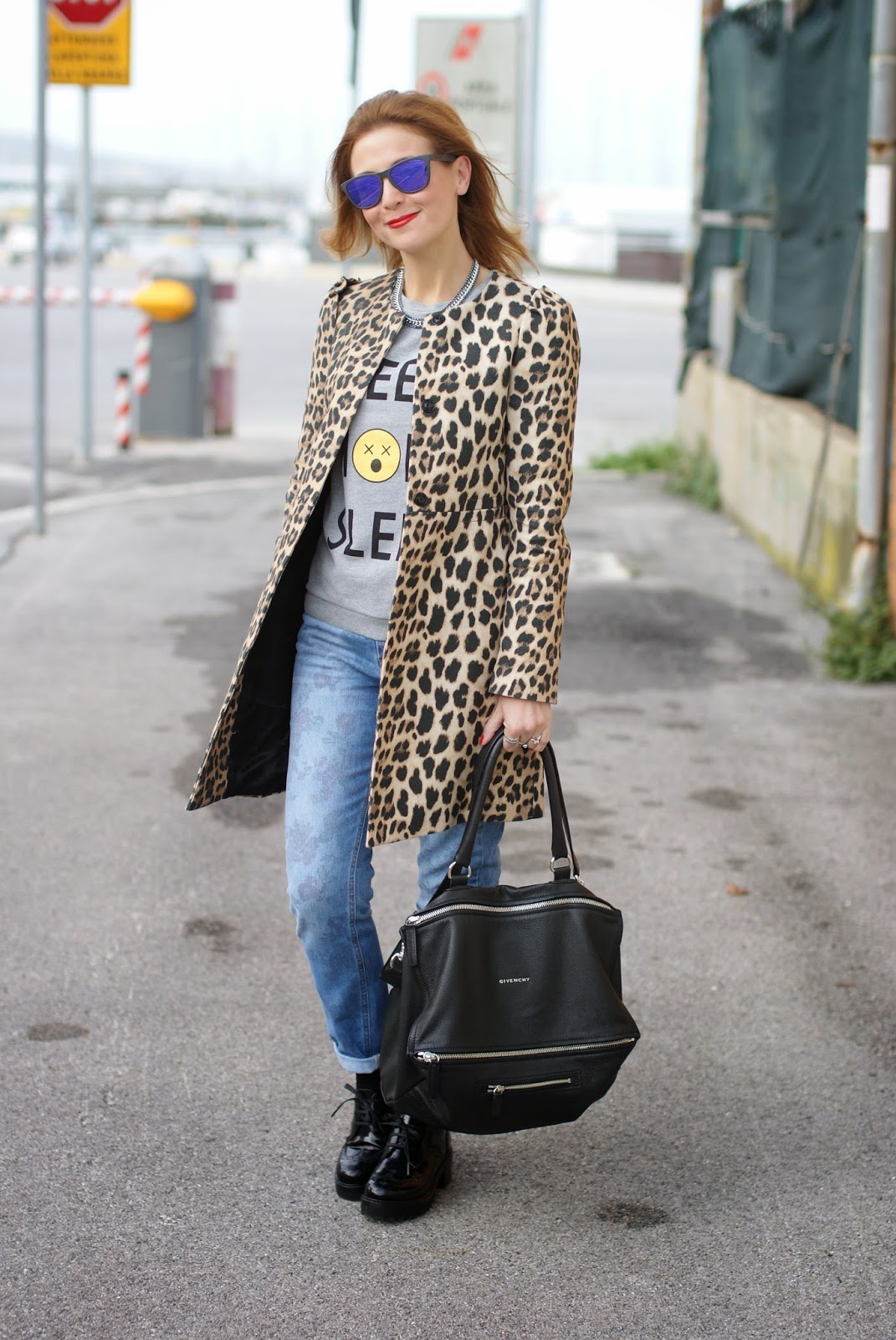 Zara leopard coat, Luca barra gioielli, Givenchy Pandora bag, Daniel Wellington Classic Sheffield watch, Fashion and Cookies, fashion blogger