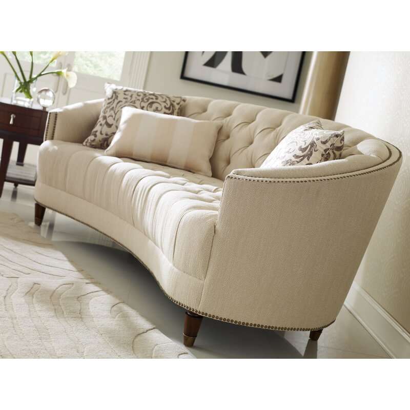Review Frederic Chenille Curved 90 Square Arm Sofa 