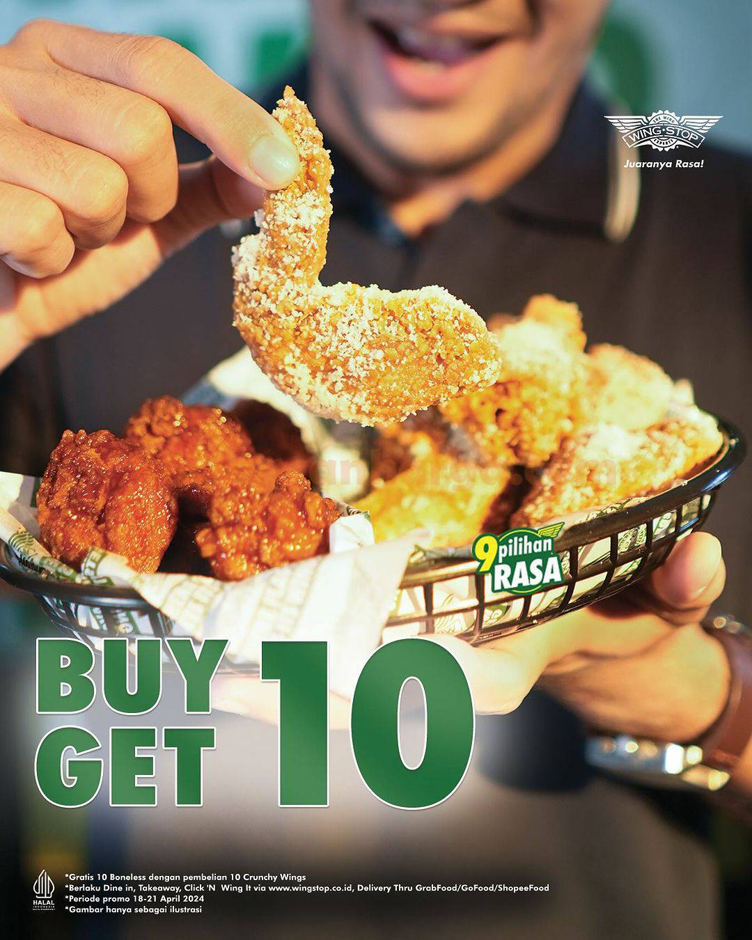 Promo WINGSTOP BELI 10 GRATIS 10 AYAM