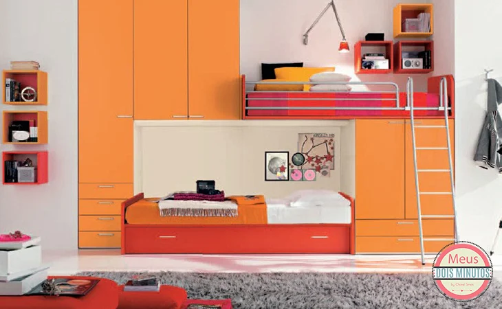 orange child bedroom