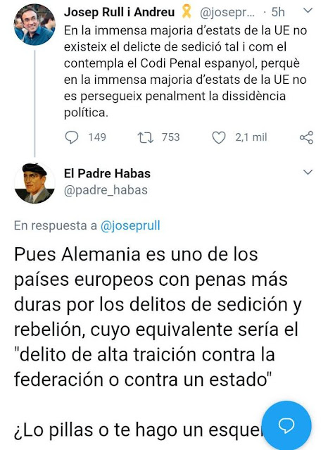 Pues Alemania es uno de los países europeos con penas más duras por los delitos de sedición y rebelión, cuyo equivalente sería el "delito de alta traición contra la federación o contra un estado".  Lo pillas o te hago un esquema?