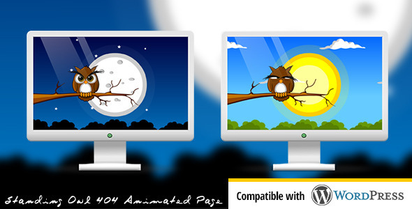 Standing Owl Not Found Animated Page - 404 Pages Specialty Pages