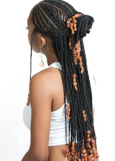 Fulani Braids, Fulani, Braids, Hairstyles, Curls, Ponytail, Side Part, With Beads