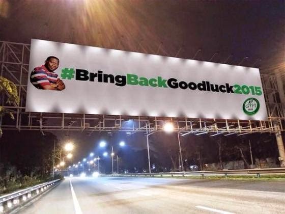 Pic of  the banner a Pro-GEJ group called 'Goodluck Initiative For Transformation' are currently posting all over  Abuja.