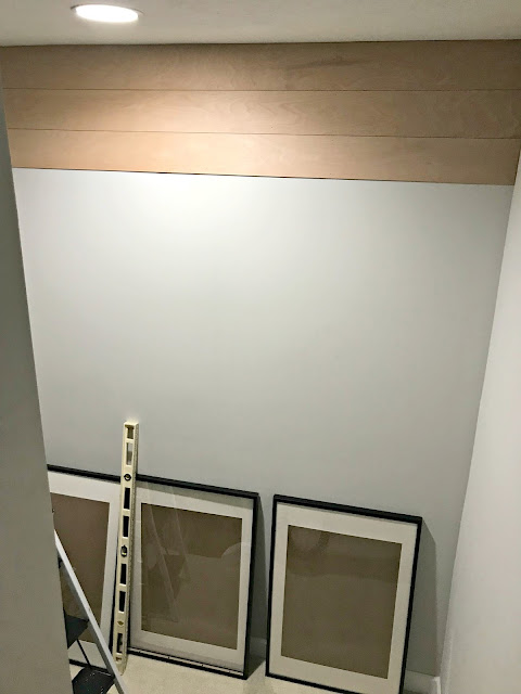 Fun wall treatment for wall on stair landing