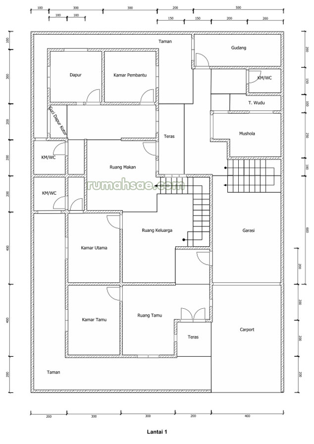  Denah Rumah Islami  Tempat Kost Rumah  Sae