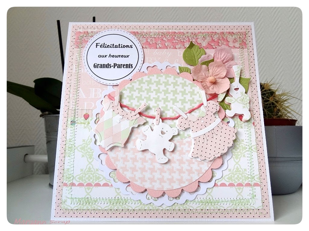 Maryann Scrapbooking Carte Felicitations Naissance Pour Mamie Olga