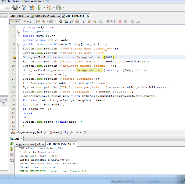 Script UDP_client java