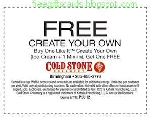 Free Printable Cold Stone Creamery Coupons