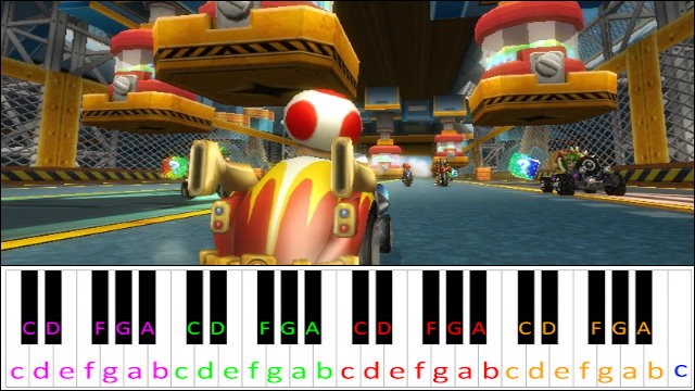 Toad's Factory (Mario Kart Wii) Piano / Keyboard Easy Letter Notes for Beginners