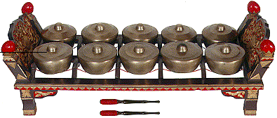 Download this Javanese Gamelan Bonang Divided Into Two Barung And picture