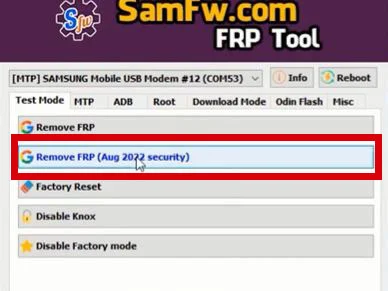 حذف (حساب جوجل) FRP لهاتف سامسونج A04 / A04s مع إداه SamFwFRPTool