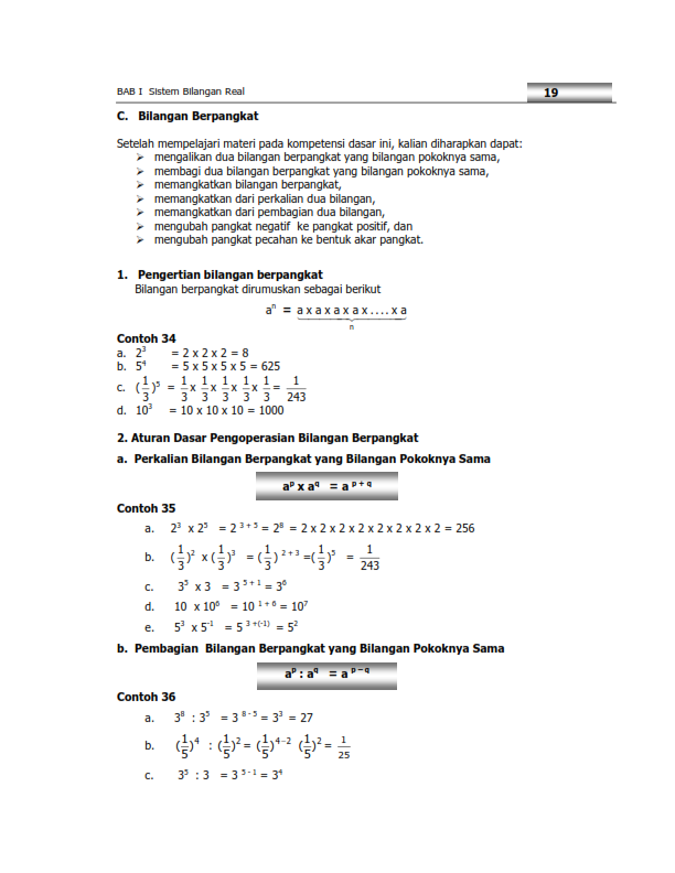 Materi Matematika Dan Soal Matematika Bilangan Berpangkat Dan