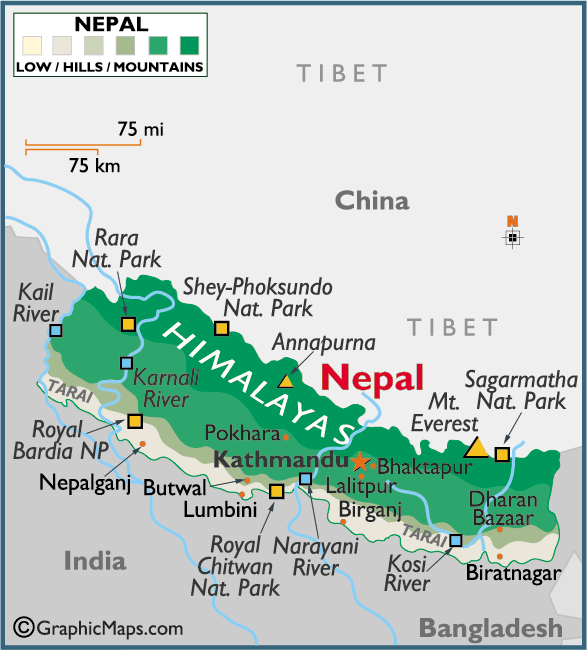 kathmandu nepal map. China and Nepal had resolved