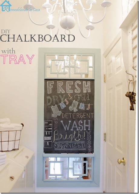 DIY chalkboard with tray
